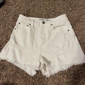 Abercrombie White Denim Shorts